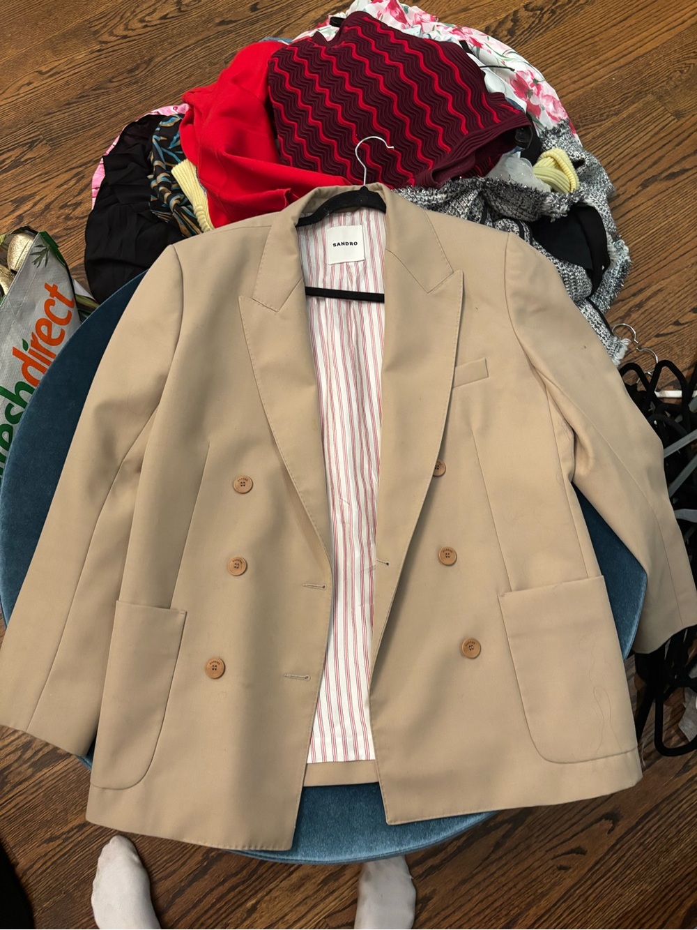 Sandro oversized Double-Breasted Tan Blazer